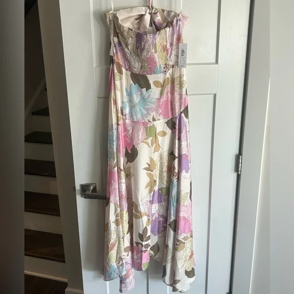 NWT Premier Armour Women’s Size 10 multicolored Ivory Hi-low Dress - Picture 9 of 10